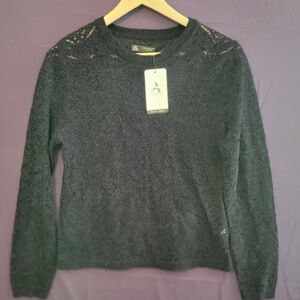 Black Lace Knit Sweater